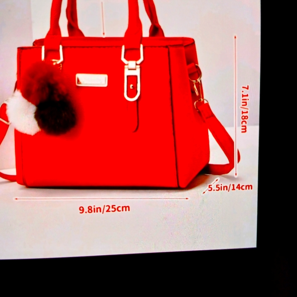 Red shoulder handbag